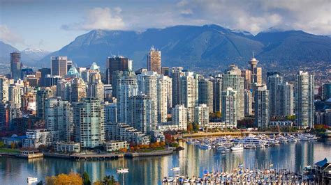 Canada Vancouver City Skyscrapers Harbour British Columbia