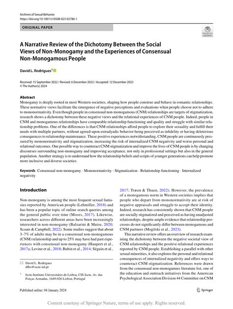 PDF A Narrative Review Of The Dichotomy Between The Social Views Of