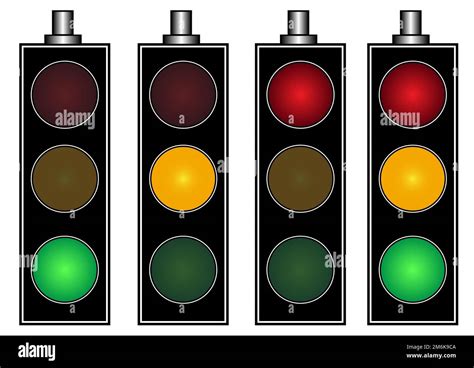 Four Traffic Lights Stock Photo Alamy