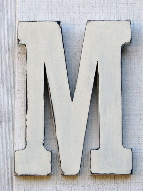 Guest Book Rustic Wooden Letter M Distressed Vintage