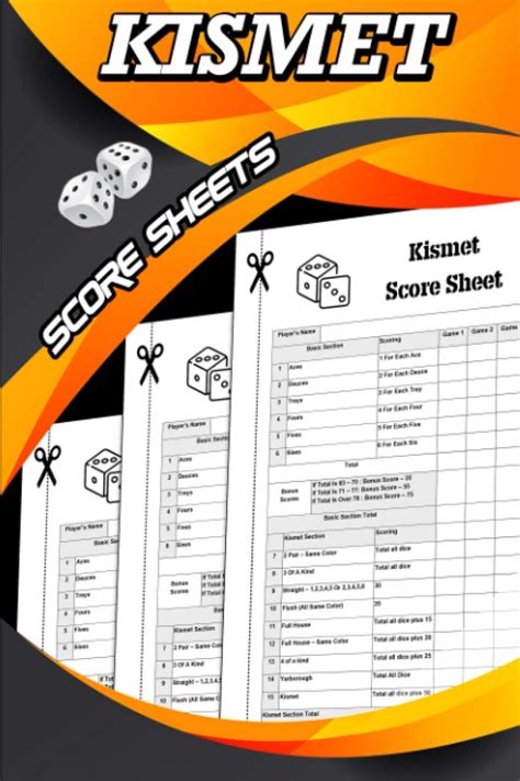Kismet Score Sheets 6x9 Inches 100 Kizmet Score Pads Kismet Dice