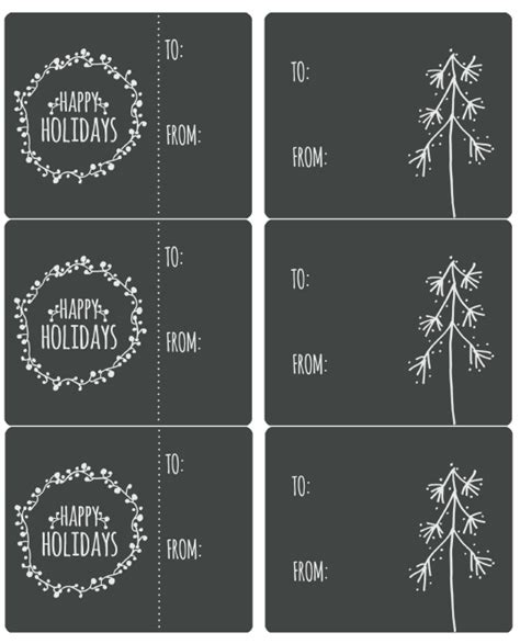 happy holiday label printables  catherine auger