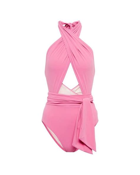 Karla Colletto Cutout Halterneck Swimsuit In Pink Lyst