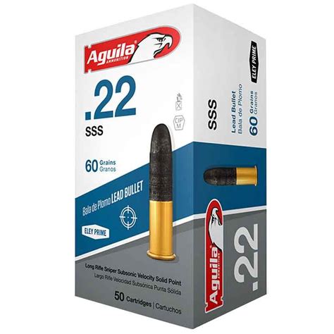 Aguila Sss 22lr 950fps 60 Grain Subsonic Lead Solid Point Ammunition