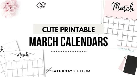 Cute And Free Printable March Calendars All Pretty Designs By