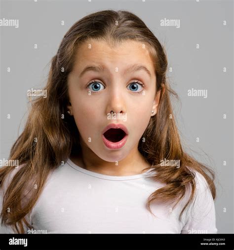 Beautiful Portrait Surprised Little Girl Hi Res Stock Photography And