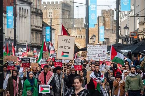 Hundreds Gather In Pro Palestine Protests In Wales As Israeli Offensive