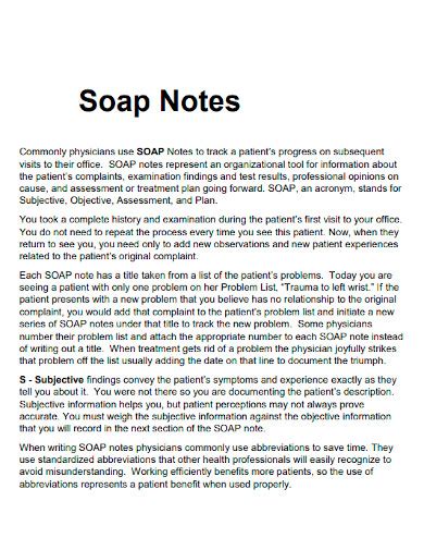 Free 10 Printable Soap Note Samples Counselling Nursing Student