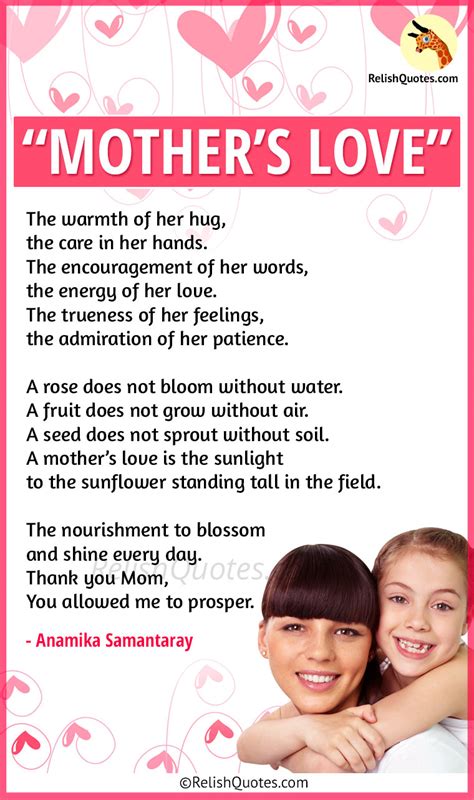 A Sweet Mothers Day Poem Mothers Love 73b