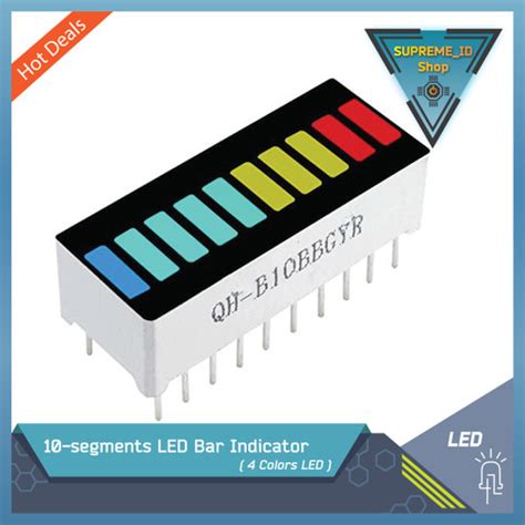 Jual 10 Strips Segments LED Bar Indicator 4 Colors Level Display