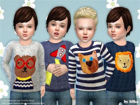 The Sims Resource Cozy Sweaters For Toddler Boys By Lillka • Sims 4