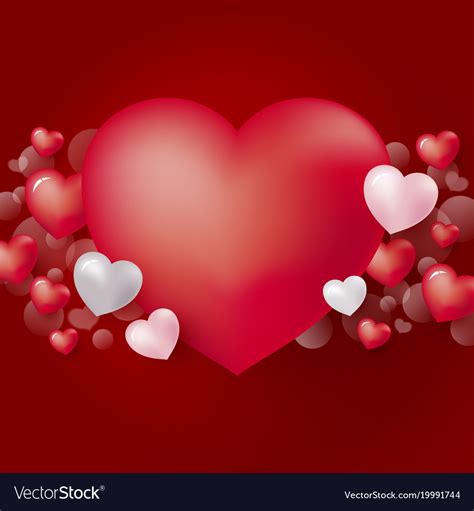Red Heart Background Design For Valentines Day Vector Image