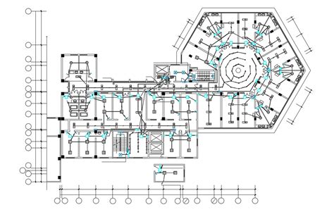 Download The Commercial Building Plan Electric Layout Dwg File Cadbull