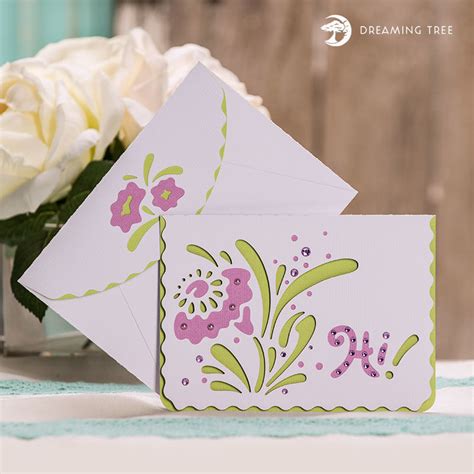 Floral Greeting Card Svg Files For Silhouette And Cri