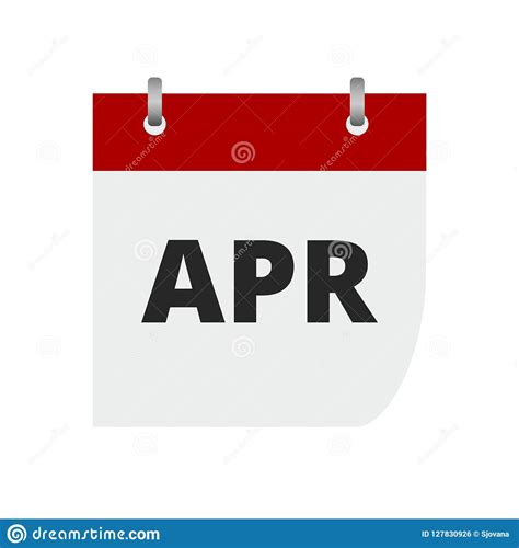 Calendar Sign Icon April Month Symbol Stock Vector Illustration Of