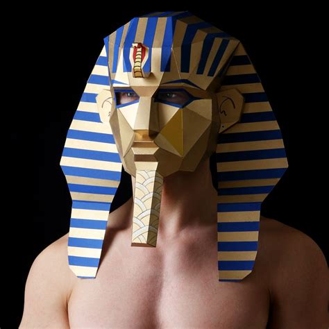 Egyptian Pharaoh Papercraft Diy Mask By Ntanos On Etsy Egyptian Mask Egyptian Party Egyptian