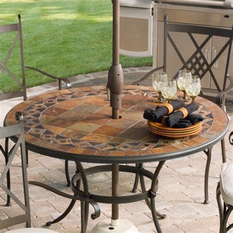 Patio table and bench set. Stone Patio Tables Ideas - HomesFeed