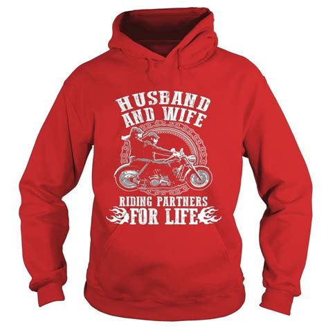 husband and wife riding partners for life biker tshirt order here