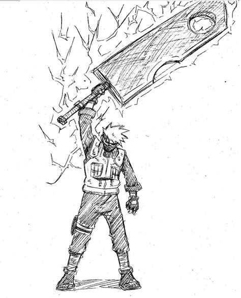 Kakashi With Kubikiribocho Sketch By Grifox On Deviantart