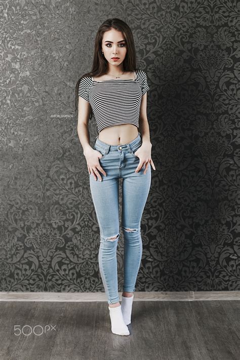 wallpaper standing women jeans model anton harisov 1365x2048 wallpapermaniac 1486877