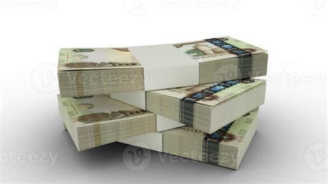 3d Rendering Of Stack Of 1000 United Arab Emirates Dirham Notes Few