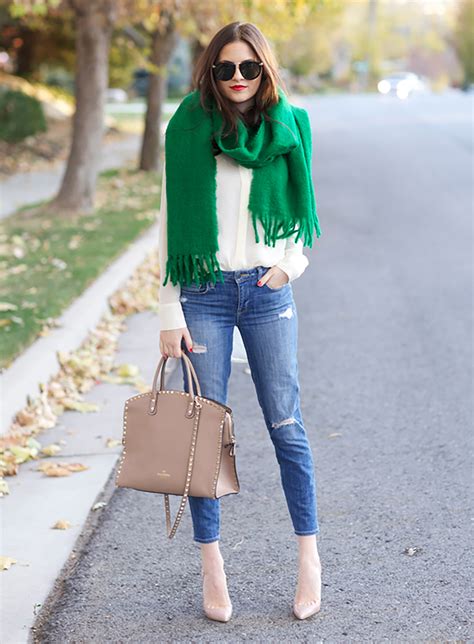 Six Winter Outfit Ideas Using Pantones Greenery Color Trend