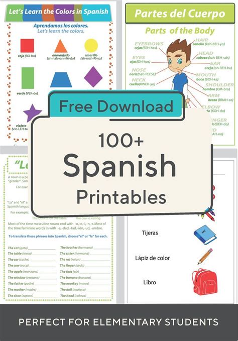 Spanish Foreign Language Worksheets And Free Printables Elementary Spanish Lessons Spanish