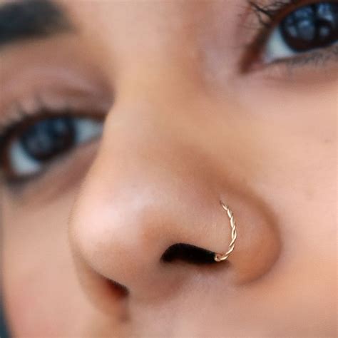 Hoop 14k Gold Nose Rings Nose Jewelry Nose Ring Jewelry Body Jewelry Nose
