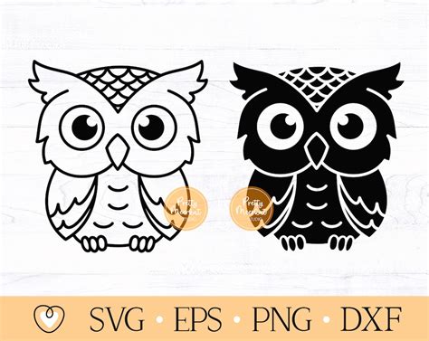 Owl Svg Cute Owl Svg Owl Silhouette Svg Png File Etsy