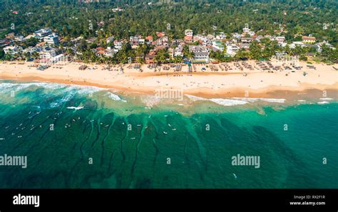 Aerial Hikkaduwa Beach Sri Lanka Stock Photo Alamy
