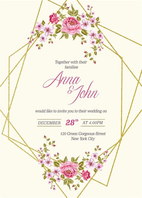 Printable Wedding Invitation Card Template Printable Templates