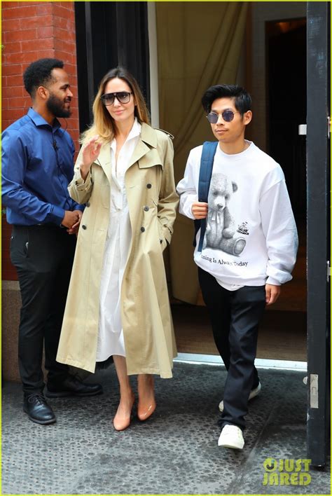 Angelina Jolie Steps Out With Year Old Son Pax In New York City Photo Angelina