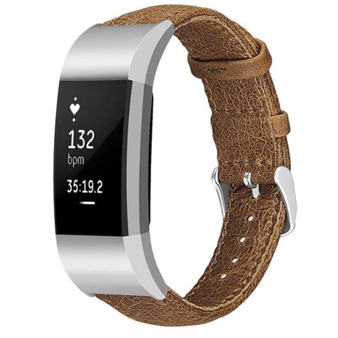 Fitbit Charge 2 Armband Leder Braun Smartwatcharmbaenderde