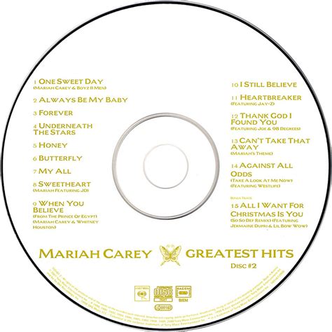 Carátula Cd2 De Mariah Carey Greatest Hits Portada