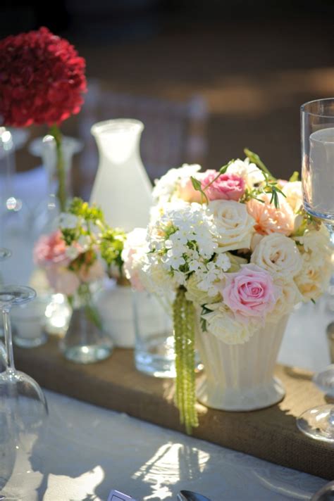 Pink And White Rose Centerpiece Elizabeth Anne Designs The Wedding Blog