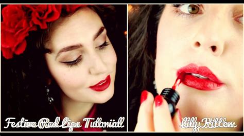Festive Red Lips And Golden Eyes Makeup Tutorial Youtube