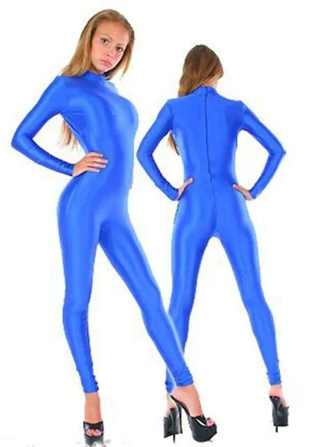 Buy Women Long Sleeve Catsuits Full Body Blue Color