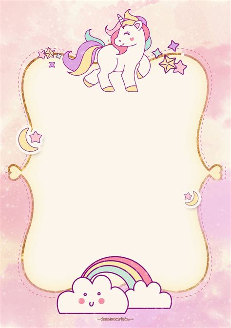 Resultado De Imagem Para Unicórnio Papel De Carta Unicorn Birthday