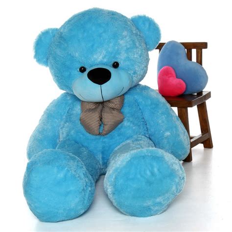 Happy Cuddles 72 Life Size Blue Plush Huge Teddy Bear Giant Teddy Bear