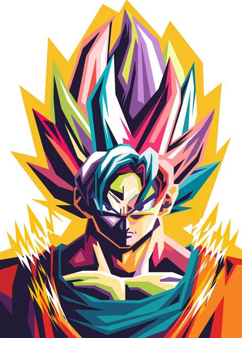 Goku Poster By Ramlink Displate Dibujo De Goku Dragon Ball Gt Arte En Lienzo