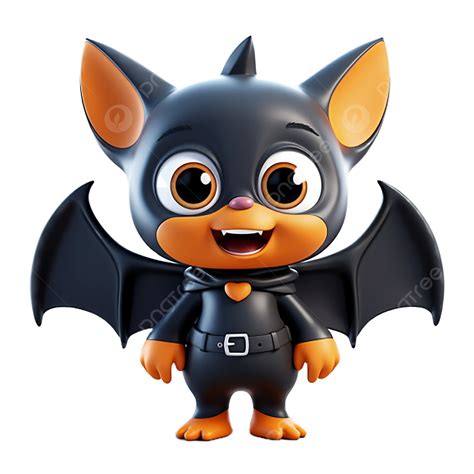 Cute Halloween Bat 3d Character On White Background Cute Halloween Bat