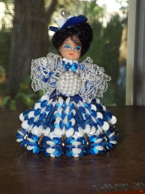 Vintage Safety Pin Doll Southern Belle Handmade Doll Pin Doll