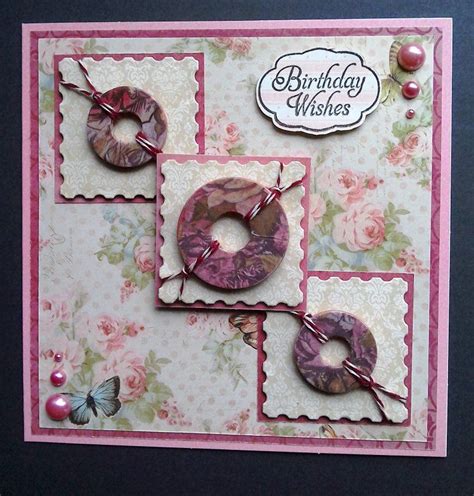 Floral Muse Upcycled Washer Birthday Card Birthday Cards Crafts