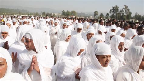 Addis Ababa Ethiopia January 19 Ethiopian Orthodox Followers