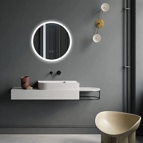 Led Bathroom Round Mirror Anti Fog Touch 600x600mm Warm Light Backlit Ebay