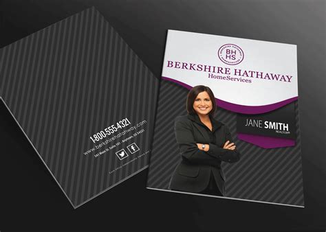 Cardstock with a gloss, matte or uncoated finish. Berkshire Hathaway Business Cards | Folder Template Style ...