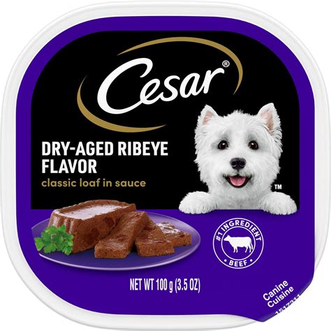 Cesar Dry Aged Ribeye Flavor Classic Loaf In Sauce Wet Dog Food 35 Oz