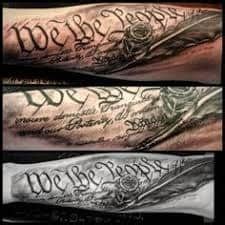 As you may know that this type of placement is one of the least pain level place. What Does We the People Tattoo Mean? | Represent Symbolism