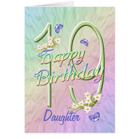 Daughter 19th Birthday Butterfly Garden Card Zazzle