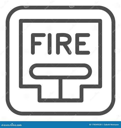 Emergency Fire Lever Line Icon Fire Alarm Pull Station Outline Style